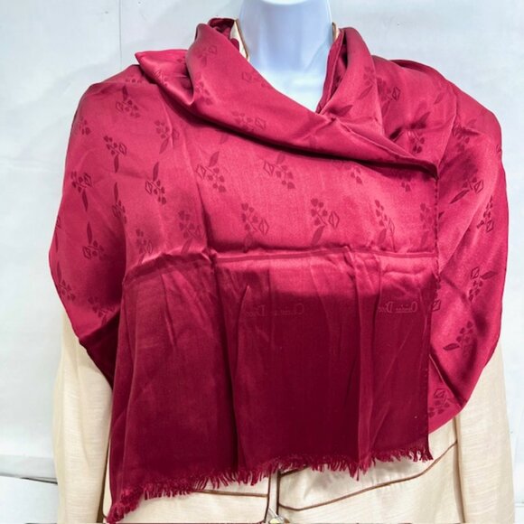 VG TChristian Dior Soft 100% Silk Scarf Rayon/Satin 66"X 20" Bugendy  Fringe( 23 - Picture 9 of 9